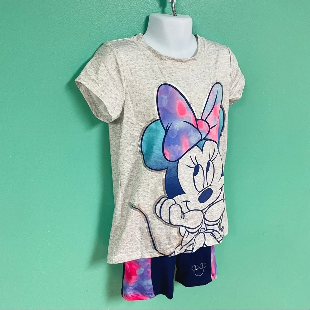 Disney x Jumping Beans Gray & Navy Minnie Mouse Activewear Outfit Girls 4
